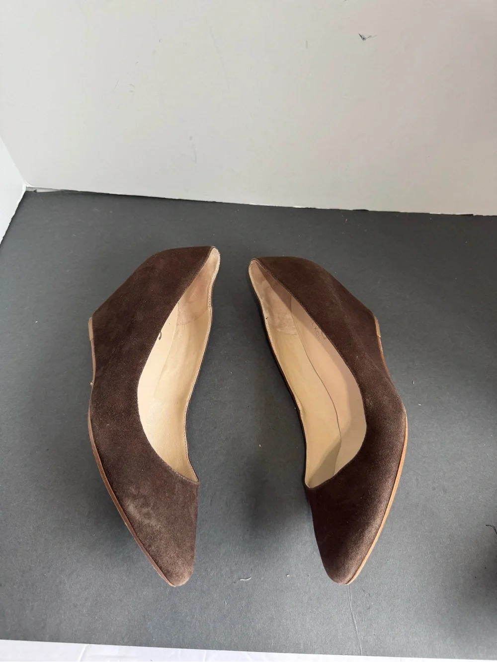 Michael Kors brown suede wedge pumps. Size 11M